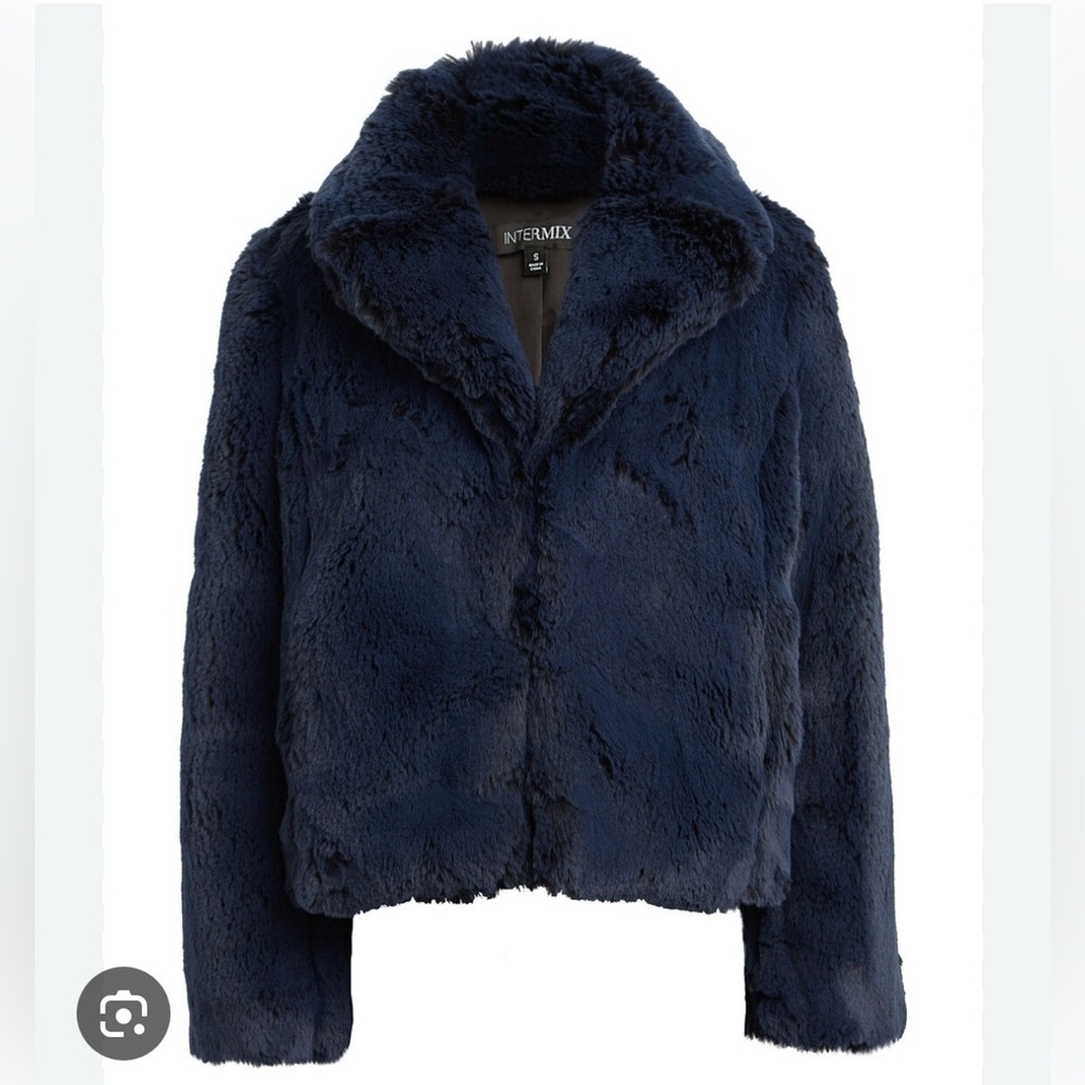 Blue fur jacket